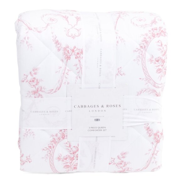 Cabbages & Roses | Bedding | Cabbages Roses Berry Floral Toile ...